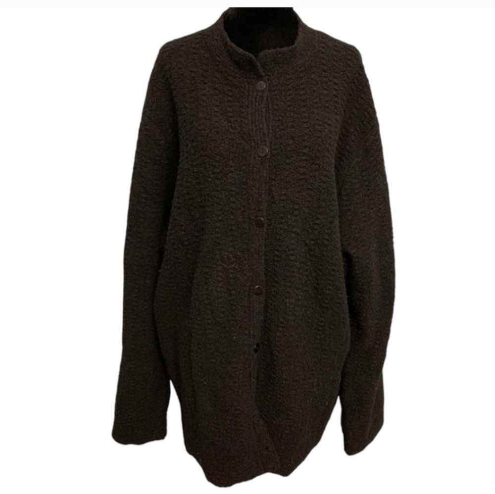 Eileen Fisher Black Textured Cardigan 3X